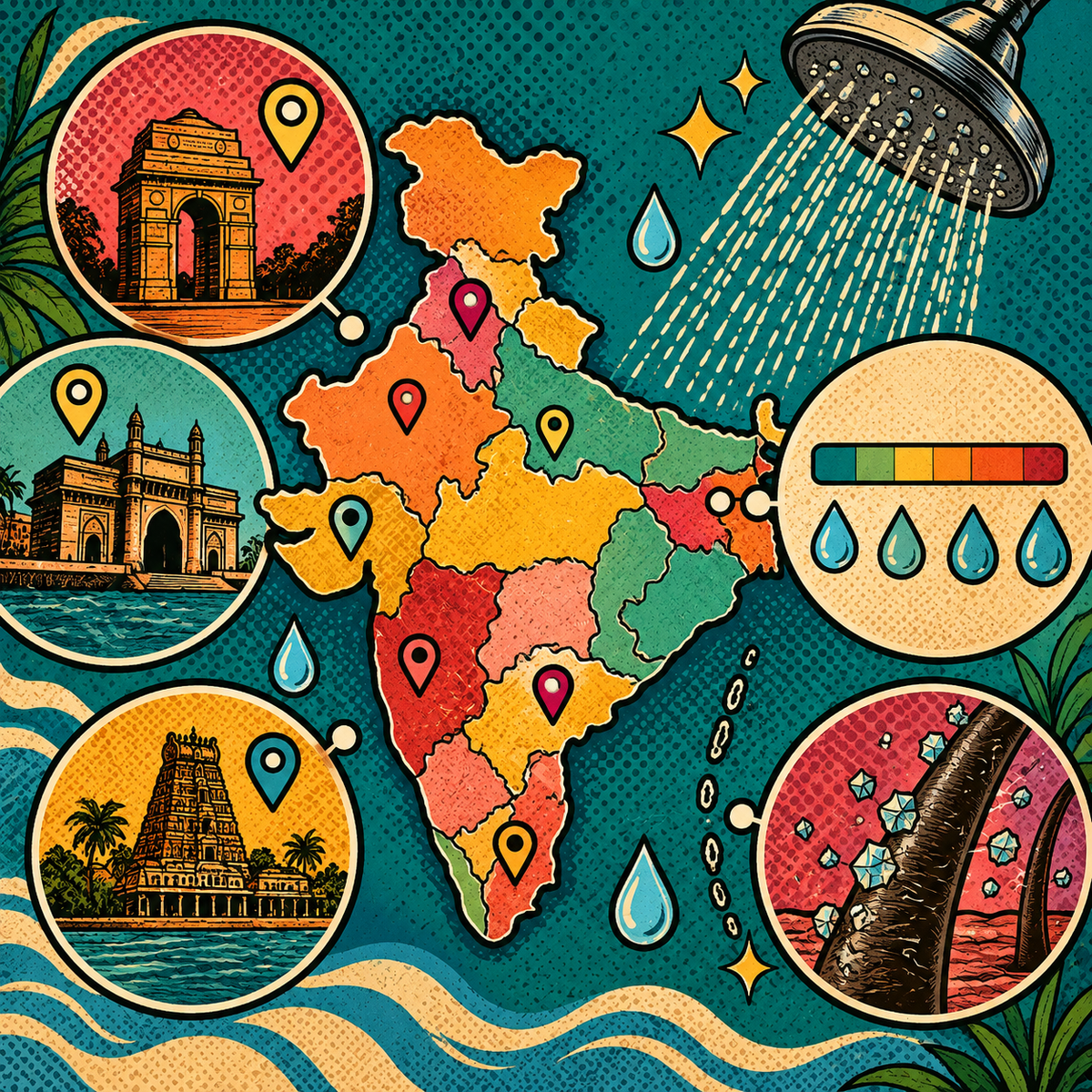 Water hardness by city in India, and what the number means for your hair